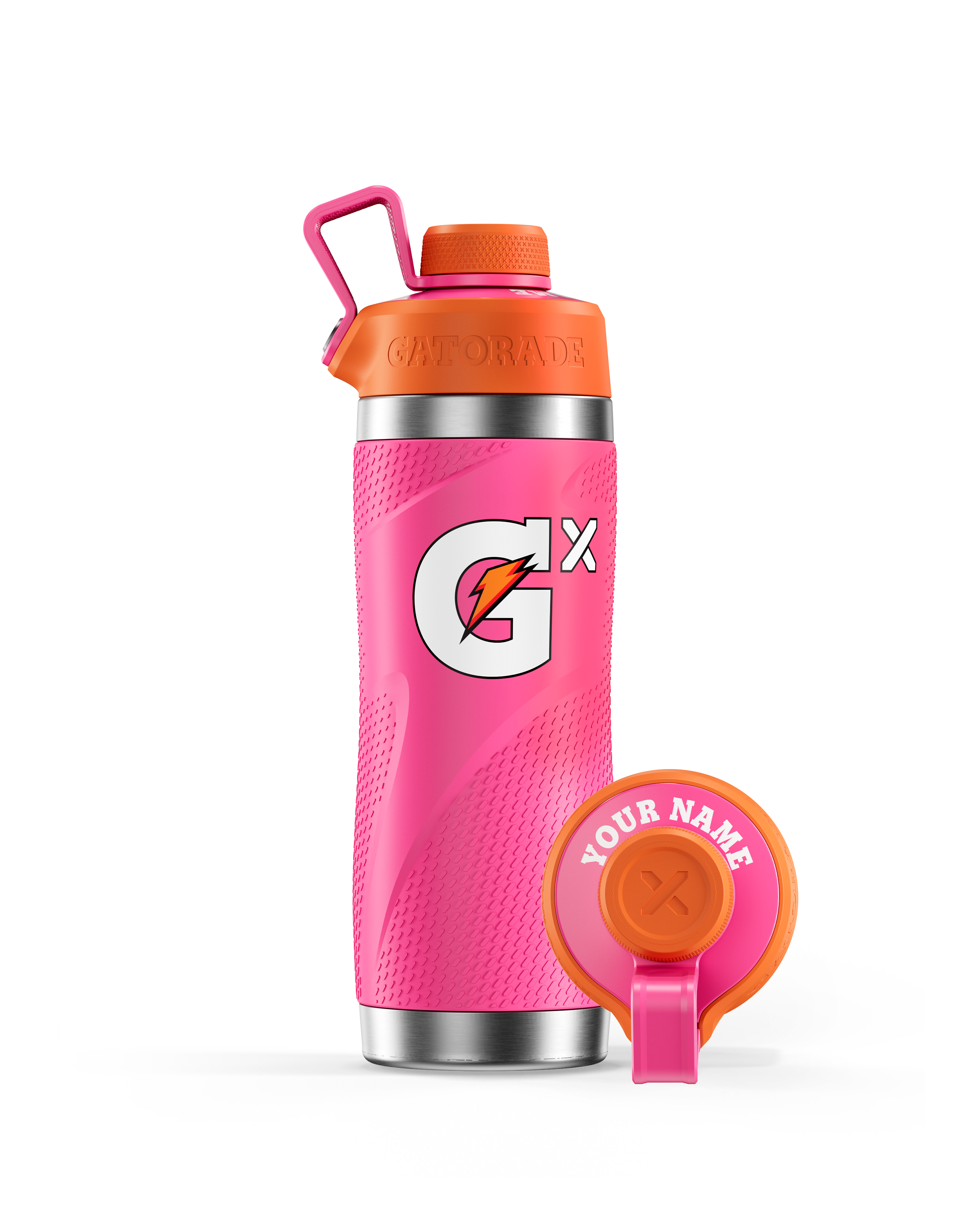 Gx Stainless Steel Pink Bottle with Lid